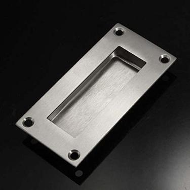Imagem de Maçaneta da porta de aço inoxidável embutida Puxar Recessed Circular Oval Retangular Hardware Gaveta Embutida Para Ferramentas Domésticas, Retangular