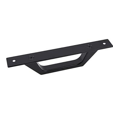 Imagem de Moda Preto Branco Puxadores de Armário de Liga de Alumínio Puxadores de Porta de Cozinha Armário Puxadores de Gavetas Ferragens de Porta de Sala de Móveis, Preto