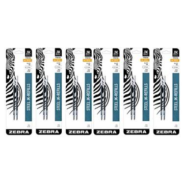 Imagem de Caneta Zebra G-301 de aço inoxidável JK-Refill, ponta média, 0,7 mm, tinta preta, 2 unidades (pacote com 6)