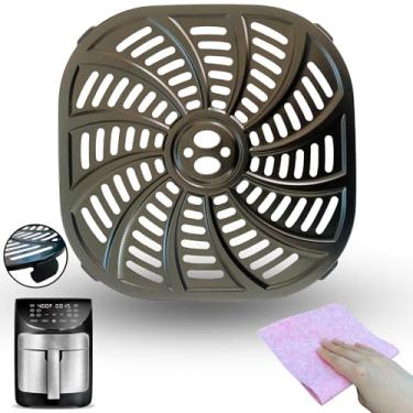 Imagem de CyHiThai Fritadeira a ar quadrada de 7 litros para fritadeiras a ar Gourmia GAF798 7QT, frigideira a ar premium, bandeja de bandeja de inserção de rack para fritadeiras de ar Gourmia de 7 QT,