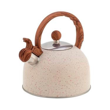 Imagem de Chaleira Inox Com Apito 2 Litros Mimo Style Mármol Bule De Chá E Café Para Ferver Água