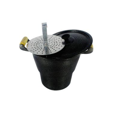 Imagem de Cuscuzeiro Panela Alumínio Fundido Craqueado Gigante Preto N20