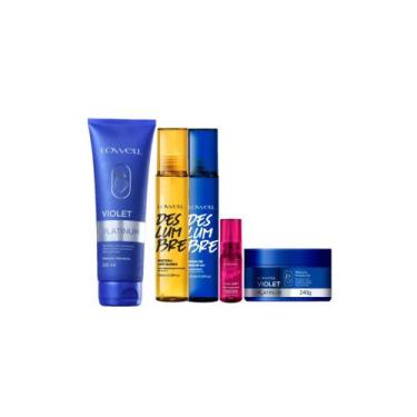 Imagem de Kit Lowell Violet Platinum Deslumbre Liso Mágico Máscara Matizadora e 