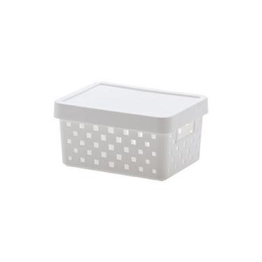 Imagem de Cesto Caixa Organizadora C/ Tampa Quadratta 19x14x10  896 Branco Param