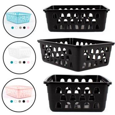 Imagem de Cesto Multiuso Organizador Pequeno 16x12x6Cm Preto 123Organizei - 123 
