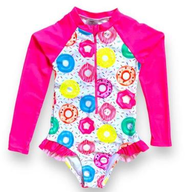 Imagem de Maiô Menina Manga Longa Infantil Bebe Com Proteção Uv 50 Maio - Anj Mo