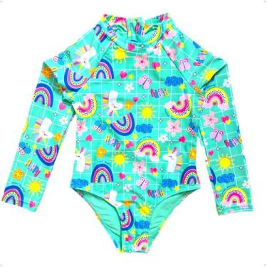 Imagem de Maiô Meninas Manga Longa Infantil Bebe Com Proteção Uv50 Maio - Anj Mo