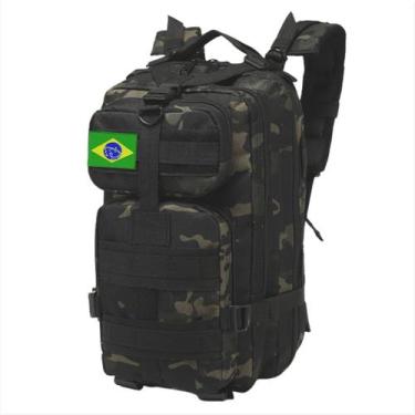 Imagem de Mochila Tática Militar Impermeável Reforçada 30l camping + patch do br