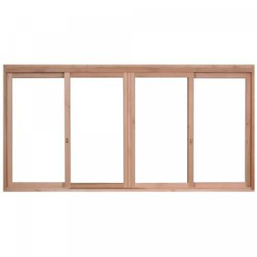 Imagem de Janela de Madeira de Correr 100x120cm com Caixilho 9,4cm Ewk 384 Rondo
