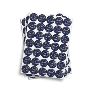 Imagem de Cartela de Adesivo Feliz Ano Novo Azul Lembrancinhas 21x29cm - PRESENT