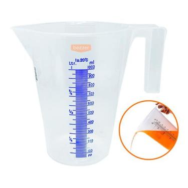 Imagem de Jarra Medidora 1 Litro Graduada em Alto Relevo Plástico Polipropileno 