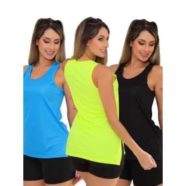 Imagem de Kit 3 Peças - Camiseta Regata Feminina Tapa Bumbum Mullet Academia Fit