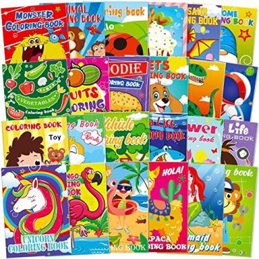 Imagem de 24PCS Small Coloring Books for Kids Ages 2-4,4-8,Birthday Party Favors Gifts Goodie Bags Stuffers Holiday Supplies Includes Unicorn Dinosaur Animal Mermaid
