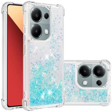 Imagem de Monwutong Capa de ajuste fino para Redmi Note 13 Pro 4G, capa para Xiaomi Poco M6 Pro 4G, TPU macio com glitter líquido efeito areia movediça capa de silicone elegante para Redmi Note 13 Pro 4G/Poco