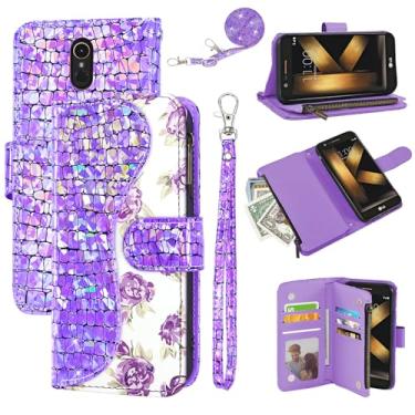 Imagem de Dibosom Capa carteira floral para LG K20/K20 Plus/K20 V/Harmony/V5/K10 2017/Grace LTE com alça de pulso alça de ombro flip zíper bolsa capa de telefone para LGK20Case LGK20Plus LGK20V K20V K20 20K