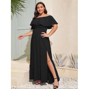 Imagem de Vestido Feminino Plus Size Moda Feminina Plus Longo Casual Casamento C