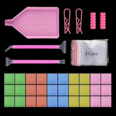 Imagem de Motroce 137 peças de cera de pintura de diamante 5D, argila de cola de pintura de diamante, conjunto de argila de cera de arte de diamante inclui caixa de armazenamento, argila de cola, caneta de