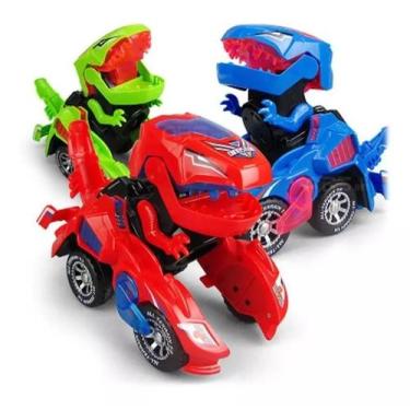 Imagem de Carro Dinossauro Vira Robô Dino T-rex C/ Luz Som Bate Volta - DM TOYS