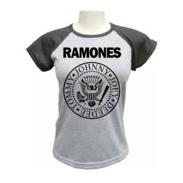 Imagem de Babylook Ramones Feminina - alternativo basico, Cinza, M