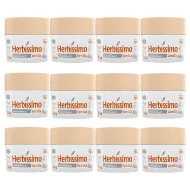 Imagem de Kit 12 Desodorante Creme Herbissimo Vanilla Antitranspirante 55g