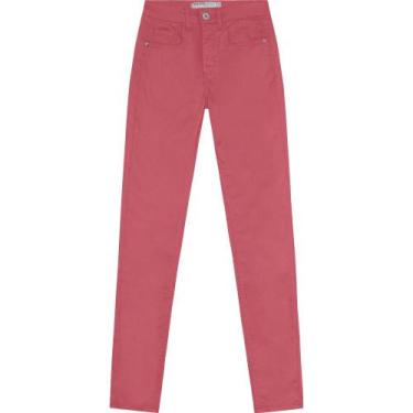 Imagem de Calça Feminina Sarja Skinny Color Malwee Ref. 93028, Rosa, 44