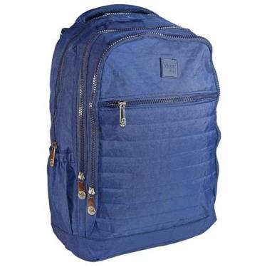 Imagem de Mochila Nylon Amassadinho Tactel Notebook Básica Feminina Masculina - 