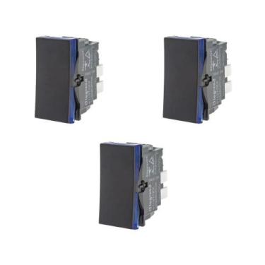 Imagem de Kit 3 Modulo Interruptor Simples Preto Pial Plus+ 611010PT - Legrand