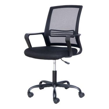 Imagem de Cadeira Escritório Bhutan Diretor Tela Mesh Preta Giratória - Design C