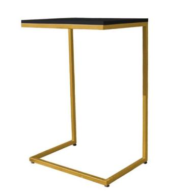 Imagem de Aparador Grande Base Dourada - 76cm X 55cm - Trendy, Madeira Preta