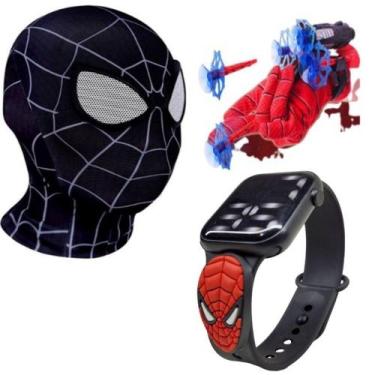 Imagem de Máscara,luva lança-dardos e relógio infantil Homem-Aranha_DQ - SMACTUD