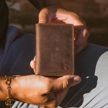 Imagem de Carteira Minimalista RFID Antifurto em Couro Slot Cédula CNH - Kraus, 