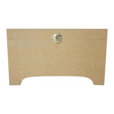 Imagem de Caixa Baú Pequeno com Fecho 24cm Mdf Madeira - ATACADÃO DO ARTESANATO 