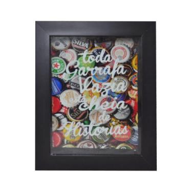 Imagem de Quadro Porta Tampinhas Decorativo Toda Garrafa Vazia Mdf Madeira - ATA