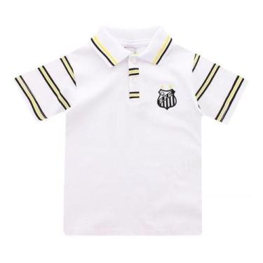 Imagem de Camisa Polo Infantil Santos Branca Oficial - Revedor, Tam 6, Branco