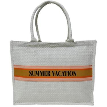 Imagem de Bolsa Tote Feminina Creme Verão Praia Férias Casual Viagem - Lis
