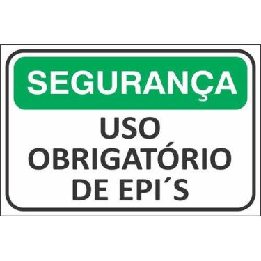 Imagem de Placa Segurança Uso Obrigatório De Epi Sinalização 30x20cm - Royal Art