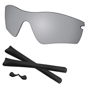 Imagem de Predrox Lentes Radar Path e kits de borracha de substituição para óculos de sol Oakley polarizados, Espelhado prateado, 0