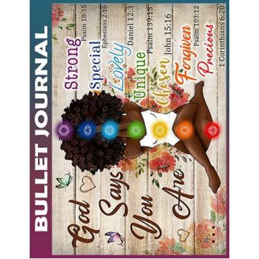 Imagem de Bullet Journal: God Say You Are Yoga Black Girl Horizontal Poster Invest few minutes daily to Physical, Mental and Emotional Health Planner, To do ... College Student & Business Appointments No