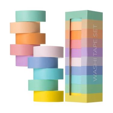 Imagem de Mr. Pen - Fita Washi, Pacote com 10 Unidades, Multicolorida, 0,6" de Largura, para Scrapbook e Artesanato