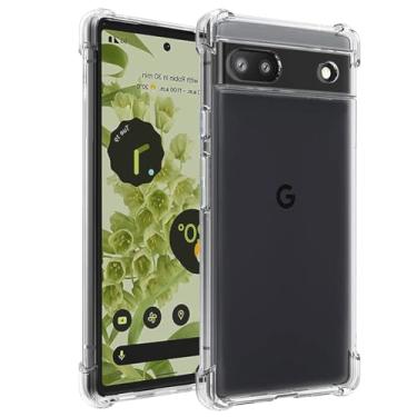 Imagem de Wanyuexes Capa para Pixel 6A, capa para Google 6A GB62Z, capas de telefone TPU macio e transparente, protetora de silicone fino, à prova de choque, transparente para Google Pixel 6A transparente