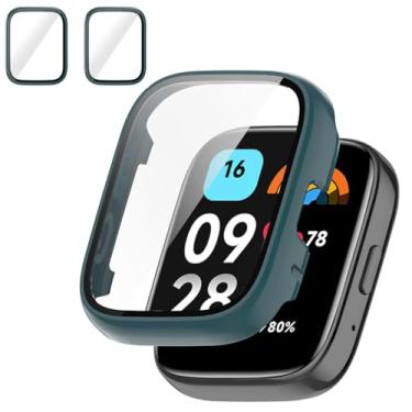 Imagem de Rc-Z Capa protetora de tela para Xiaomi Redmi Watch 3/3 lite/3 Active Smartwatch, amortecedor de PC rígido e acessórios de substituição de filme de vidro temperado para Redmi Watch 3/3 lite/3 Active,