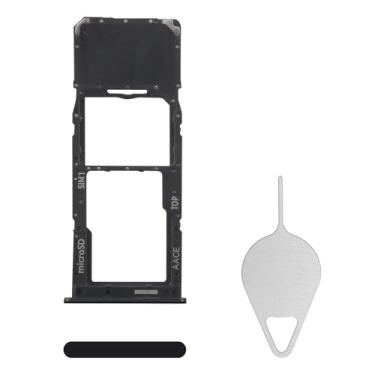 Imagem de BESJMYT Substituição da bandeja do cartão SIM para Samsung Galaxy A13 (versão SIM único) Adaptador de suporte de slot de bandeja de cartão preto com ejetor de agulha para A13 SM-A135U SM-A135U1