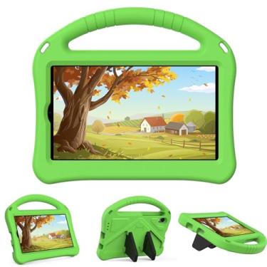 Imagem de Capa infantil para tablet Walmart Onn 17.8 cm Gen 4 2024 (Modelo: 100135924) para crianças Gril Boy, UUcovers com suporte/alça de espuma EVA macia, suporte leve para tablet Onn de 7 polegadas, verde