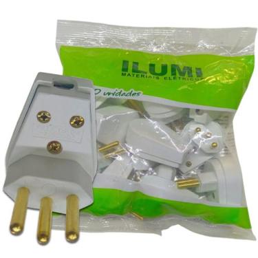 Imagem de Plug Macho 3 Pinos Tomada Gigante 20a com Prensa Cabo Extensão Branco 