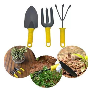 Imagem de Kit Jardinagem Ferramenta E Horta 3 Peças Garfo Pá Rastelo - BOMVINK
