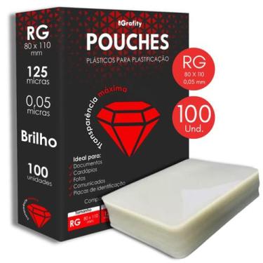 Imagem de Plástico para Plastificação RG 80x110 mm 100 und Polaseal Pouches - Ok