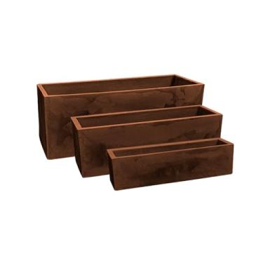 Imagem de KIT 3 Vasos Para Plantas Jardineira Polietileno Cachepot Floreira Luxo Decoração (Aco Corten)