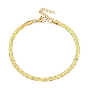 Imagem de Dark Water Collections Tornozeleira vintage de 20 cm de aço inoxidável banhado a ouro 18 k, One Size, Aço inoxidável, Sem Pedra Preciosa