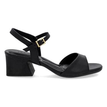 Imagem de Sandália Usaflex Feminina Salto Geométrico Couro Casual AM22004