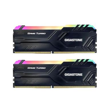 Imagem de RGB DDR4 RAM: kit GIGASTONE Game Turbo de 32 GB (2 x 16 GB) DDR4 3600 MHz PC4-28800 CL, 16-20-20-40, Intel XMP 2.0 AMD Ryzen 1,35 V UDIMM 288 pin sem buffer sem ECC PC Desktop de Memória de alto